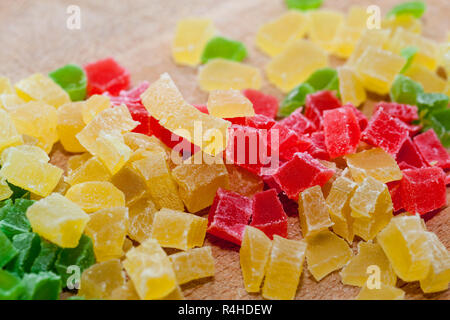 Colorata frutta candita, close-up Foto Stock