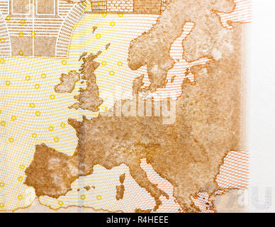 Cinquanta euro, close-up Foto Stock