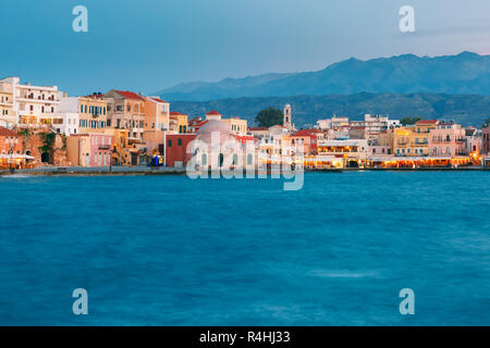 Porto Vecchio di Chania, Creta, Grecia Foto Stock