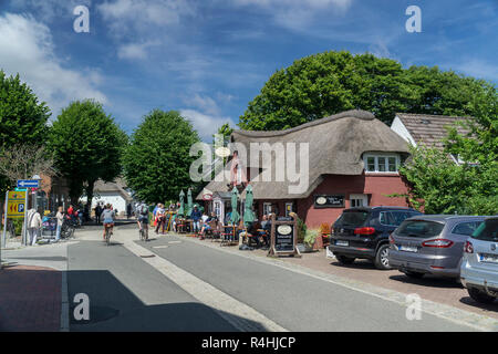 Nordfriesland, borgo vecchio nucleo di velatura su Amrum, Alter Dorfkern von Nebel auf Amrum Foto Stock