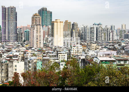 Blocco di appartamenti e gli edifici residenziali a Macau Foto Stock