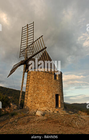 Mulino a vento Paillas in Ramatuelle, Provenza, Francia Foto Stock