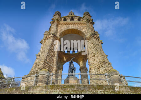 Imperial Wilhelm monumento, Porta Westfalica, cerchio di Minden-Luebbecke, Renania settentrionale-Vestfalia, Germania, Kaiser-Wilhelm-Denkmal, Kreis Minden-Luebb Foto Stock