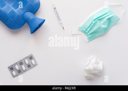 Salute, medicina, influenza e concetto di trattamento Foto Stock