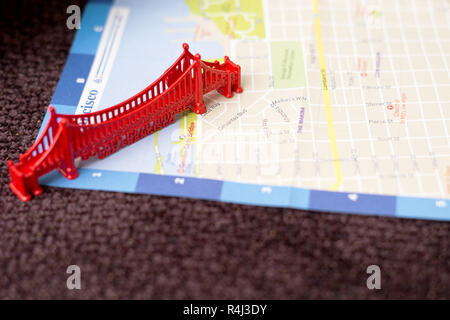 Golden Gate bridge miniatura Foto Stock