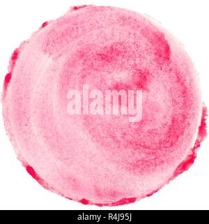 Round cerchio rosa con acquarello Foto Stock