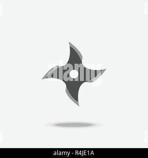 Shuriken arma Ninja design piatto vettore icona Illustrazione Vettoriale