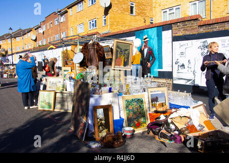 Il Mercato di Portobello a Londra Foto Stock