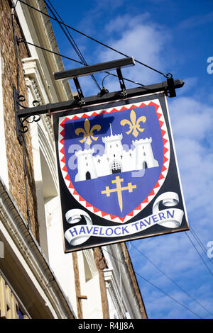 Havelock Tavern pub sign in Hammersmith Foto Stock