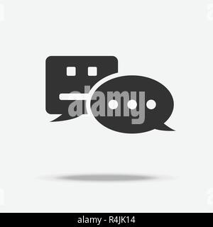 Chatbot notifica Avviso di bolla icona messenger con utente personale per la tecnologia di comunicazione. Notifica push la trasformazione digitale il concetto di sistema. Illustrazione Vettoriale