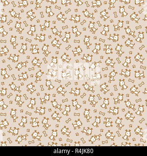 Seamless pattern del cane, ossa e impronte Foto Stock