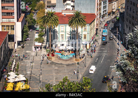 Vista aerea del Plaza Anibal Pinto Square - Valparaiso, Cile Foto Stock