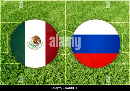 Messico vs Russia football match Foto Stock