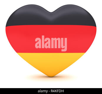 Amore Germania: Bandiera tedesca Cuore, 3d illustrazione Foto Stock