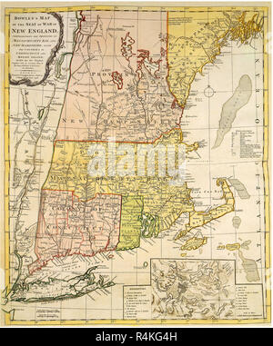 Mappa di New England 1776 Bowles, C. Foto Stock