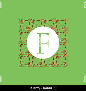 Semplice e grazioso monogramma floreali modello di disegno, lineart elegante logo design Foto Stock