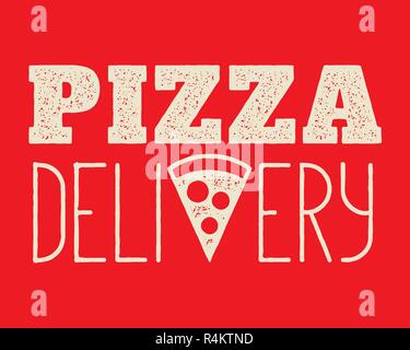 Consegna pizza modello designt Illustrazione Vettoriale