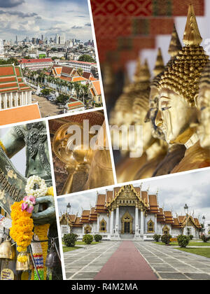 Collage di Bangkok (Thailandia) immagini - travel sfondo (le mie foto) Foto Stock