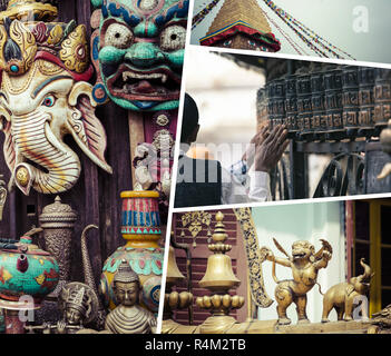 Collage di Kathmandu (Nepal) immagini - travel sfondo (le mie foto) Foto Stock