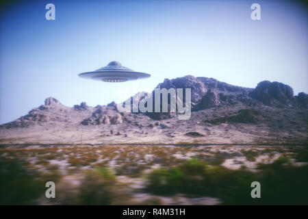Astronave aliena sulla terra Foto Stock