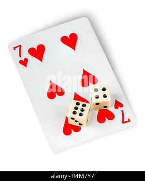 Carte da gioco e dadi Foto Stock