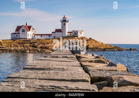 Il punto orientale faro in Gloucester, MA Foto Stock