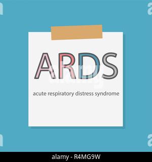 ARDS sindrome da sofferenza respiratoria acuta scritto in un quaderno- illustrazione vettoriale Illustrazione Vettoriale