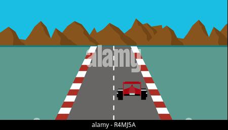Retrò pixel art style gara auto vettore di gioco Illustrazione Vettoriale