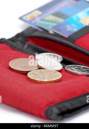 Red wallet. Foto Stock