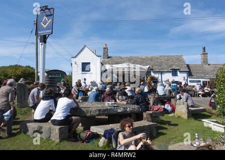 Festival Musicale Estivo presso la piazza e bussola pub di Worth Matravers, Isle of Purbeck, Dorset, England, Regno Unito Foto Stock