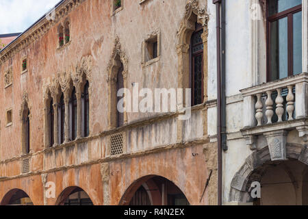 Casa medioevale in Via Roma a Padova Foto Stock