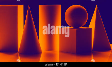 Orange forme geometriche Foto Stock