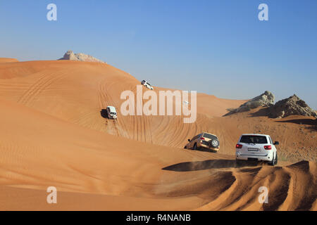 Tour in jeep in Hatta deserto Foto Stock