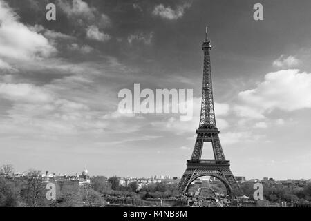 Torre Eiffel fotografato dal Trocadero Foto Stock