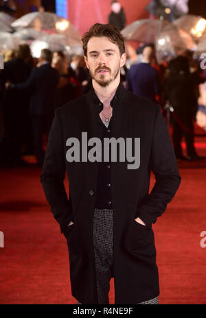 Sam Keeley frequentando il motori mortale Premiere Mondiale tenutosi a Cineworld nel quadrato di Leicester, Londra. Stampa foto di associazione. Picture Data: martedì 27 novembre, 2018. Vedere PA storia SHOWBIZ mortale. Foto di credito dovrebbe leggere: Ian West/PA FILO Foto Stock