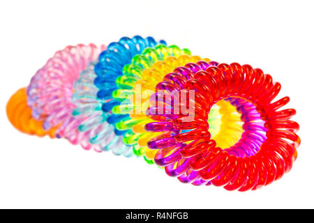 Diversi isolati a spirale fascette per capelli Foto Stock