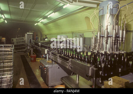 CHAMPAGNE in Francia la produzione di Louis Roederer Champagne in Reims,il vino viene riempita con bottiglie Foto Stock