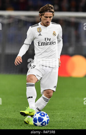 Roma, Italia. 27 Nov, 2018. CHAMPIONS LEAGUE Rome-Real Madrid Roma-27-11-2018 Nella foto Luka Modric Foto fotografo01 Credit: Indipendente Agenzia fotografica/Alamy Live News Foto Stock