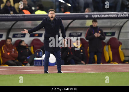 Roma, Italia. 27 Nov 2018. Eusebio di Francesco manager di Roma durante la UEFA Champions League match tra Roma e Real Madrid presso lo Stadio Olimpico di Roma, Italia il 27 novembre 2018. Credito: Giuseppe Maffia/Alamy Live News Foto Stock