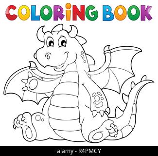 Libro da colorare dragon Tema immagine 6 Foto Stock