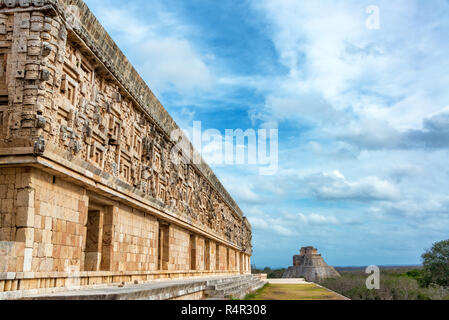 Rovine di Uxmal vista Foto Stock