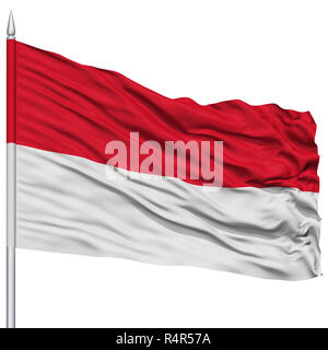 Indonesia bandiera sul pennone Foto Stock