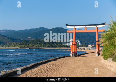 Torii di Sacrario Aoshima del Giappone Foto Stock