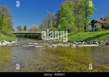 Vista del prien in aschau im chiemgau,alta Baviera,Germania meridionale Foto Stock