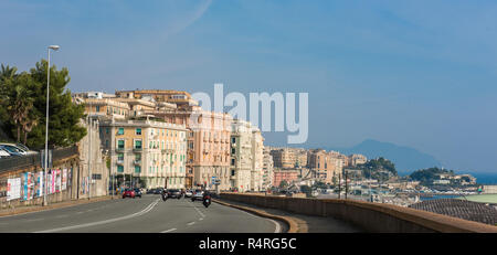 Viste della città di Genova, Italia, Trabel Europa, Foto Stock