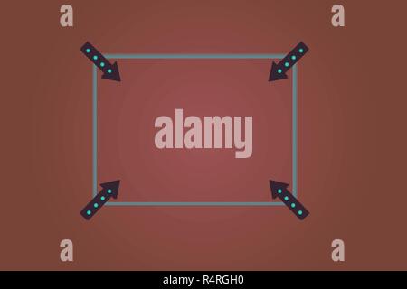 Azienda di Design modello vuoto isolato grafica minimalista modello di impaginazione per la pubblicità . Profilo quadrato con angolo le frecce rivolte verso l'interno sul Col Illustrazione Vettoriale