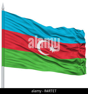 Azerbaigian bandiera sul pennone Foto Stock