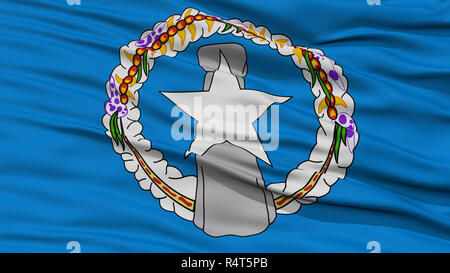 Closeup Northern Mariana Islands Flag di stato USA Foto Stock