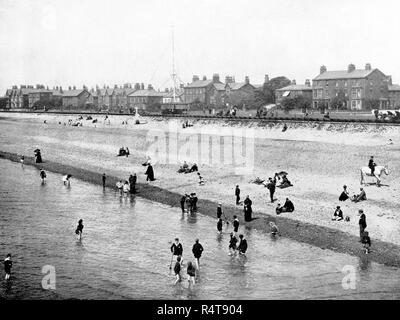 Spiaggia di Lytham St Annes all'inizio degli anni '1900 Foto Stock