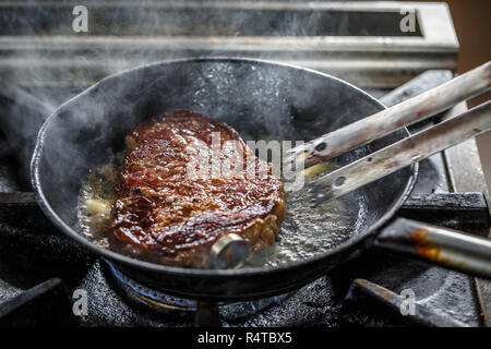 Maiale fritto bistecca Foto Stock